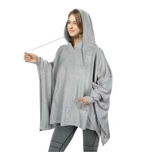 Catalonia Women’s Oversized Hoodie Sweatshirt Grey Poncho Sweatshirt One Size